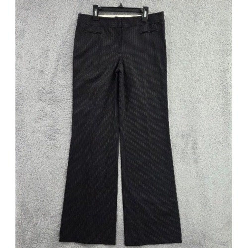 BCBGMAXAZRIA Trousers Women's 4 Black Pinstripe Wide Leg Office NWT $158 Career